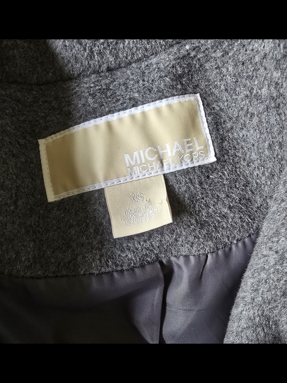 Michael Kors Gray Wool-Blend Trench Coat with Gold Hardware - Picture 2 of 2